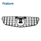 Front Upper Bumper Grille for Mercedes-Benz C200 (2015-2020) Black Chrome