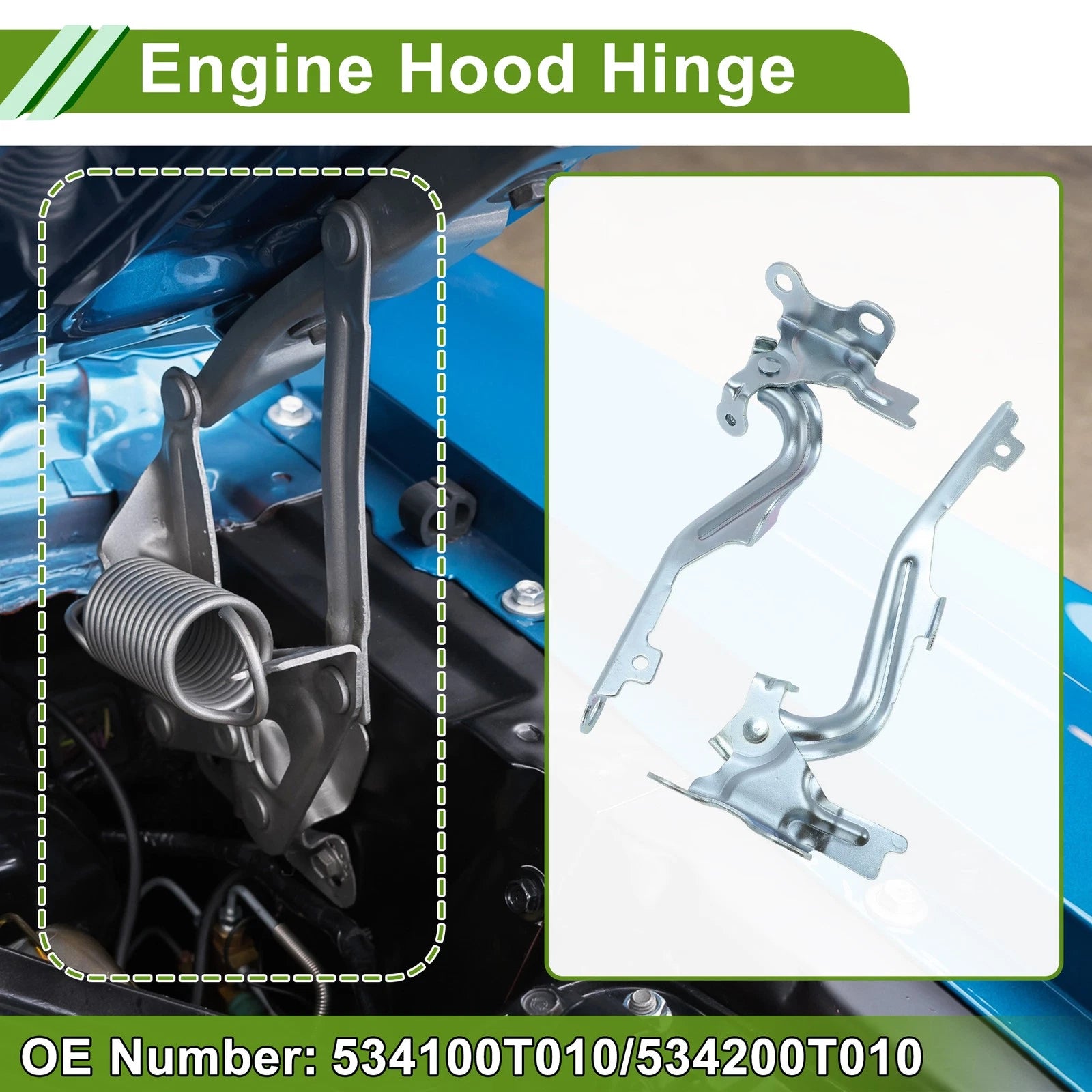 Hood Hinges Set of 2 for Toyota Venza (2009–2017) No. 534100T010