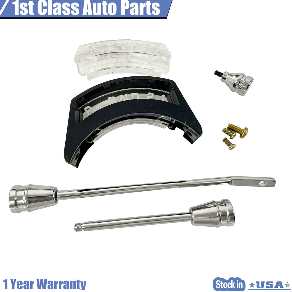 32" Chrome Column Shift Tilt Steering Column with Key & Wheel Adapter for Make Model
