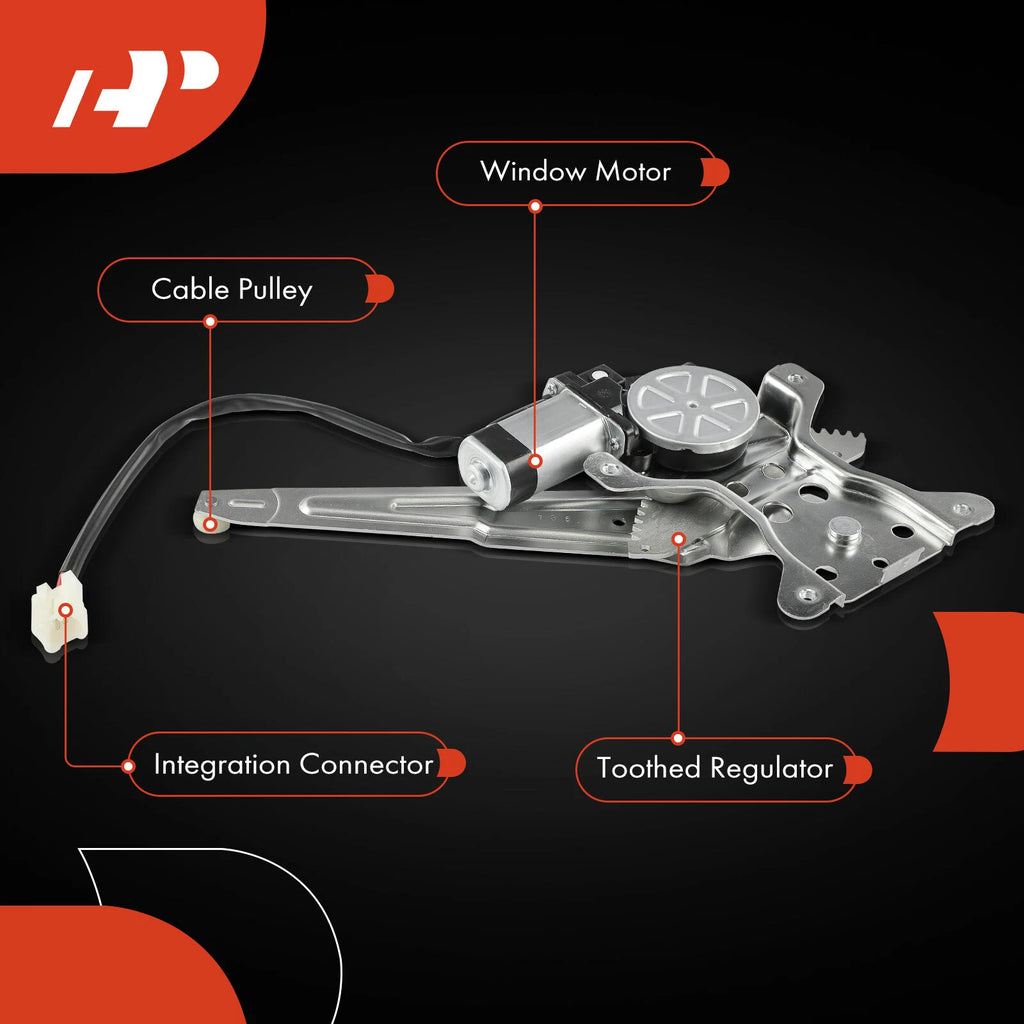 Rear Passenger Side Power Window Regulator with Motor for Pontiac Vibe (2009–2010)