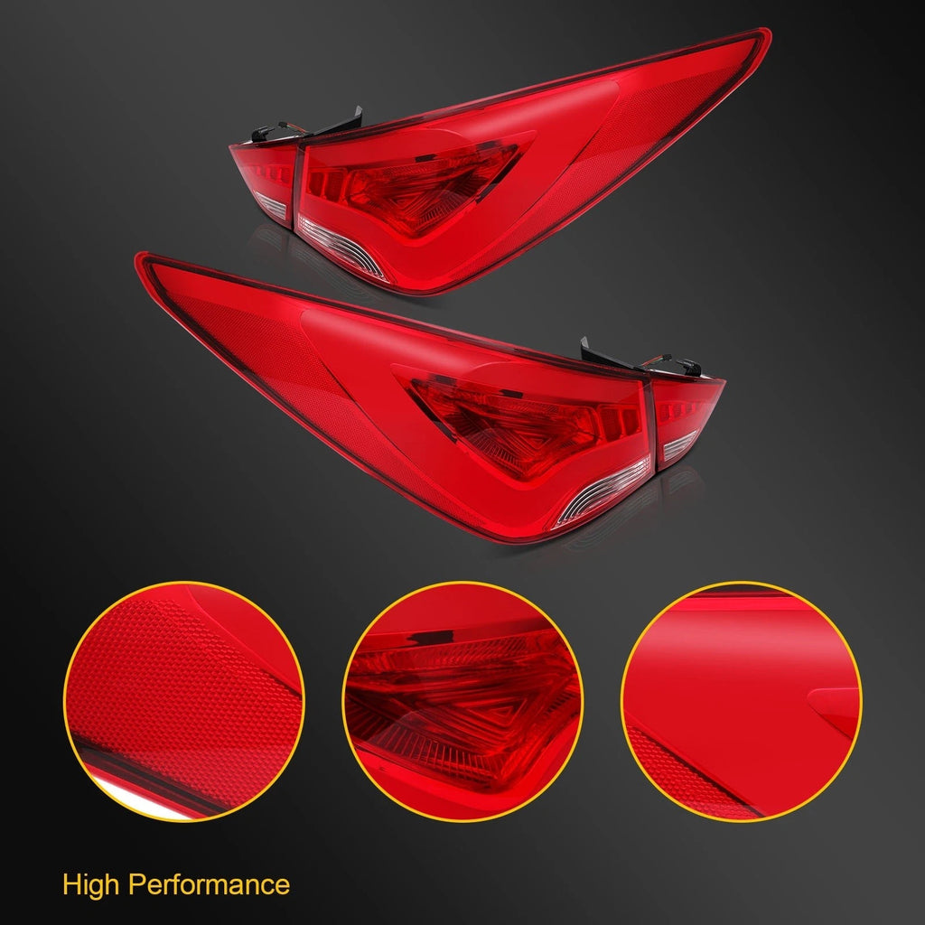 Set of 2 Full LED Tail Lights Assembly for Hyundai Sonata (2011–2014)