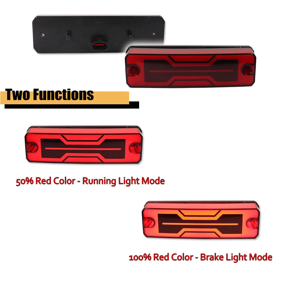 2X Red LED Taillight Brake Lights for Honda Pioneer 520 700 1000 (2014–2024)
