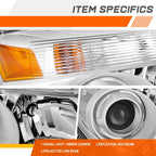 Right Side Projector Headlight for Chevy Equinox LTZ (2010–2015) - Chrome/Amber