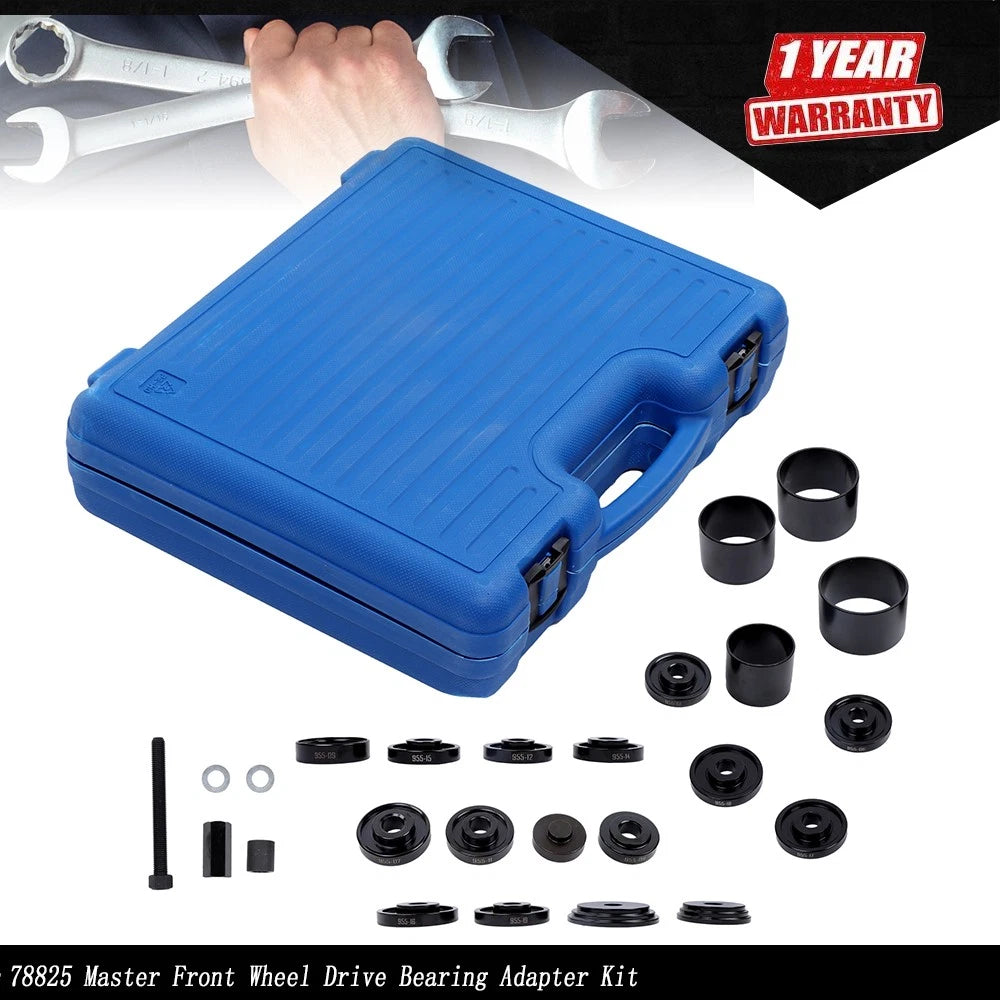 25-Piece Pneumatic Master Front Wheel Drive Bearing Adapter Tool Kit for