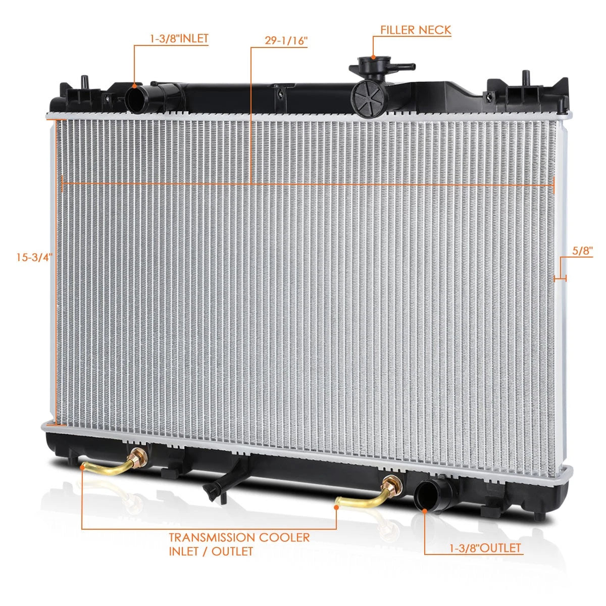 Aluminum Core Radiator for Toyota Camry L4 AT (2002–2006) DPI-2437