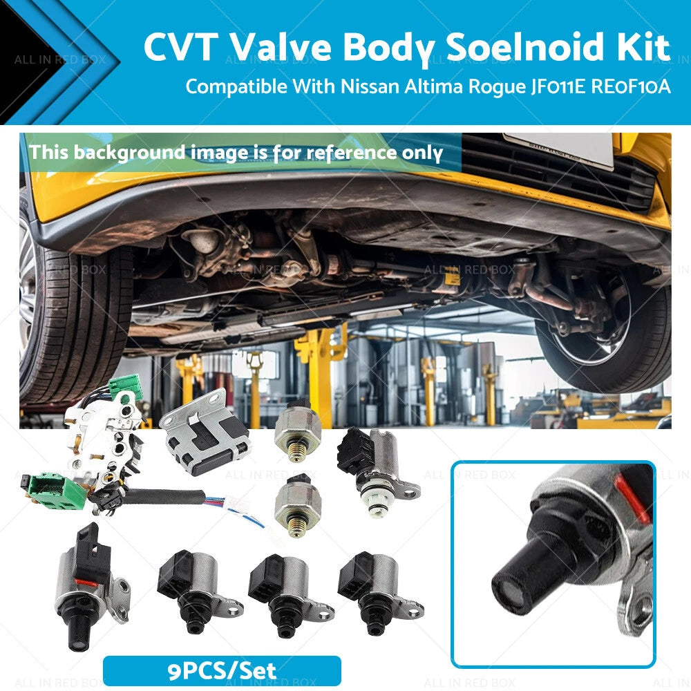 9PCS CVT Valve Body Solenoid Kit for Nissan Altima Rogue (2007–2012) RE0F10A JF011E