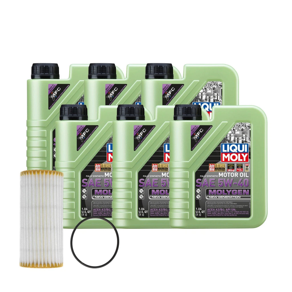6L Liqui Moly Molygen 5W-40 Oil Change Kit for Audi L4 1.8/2.0L (2010–2023)