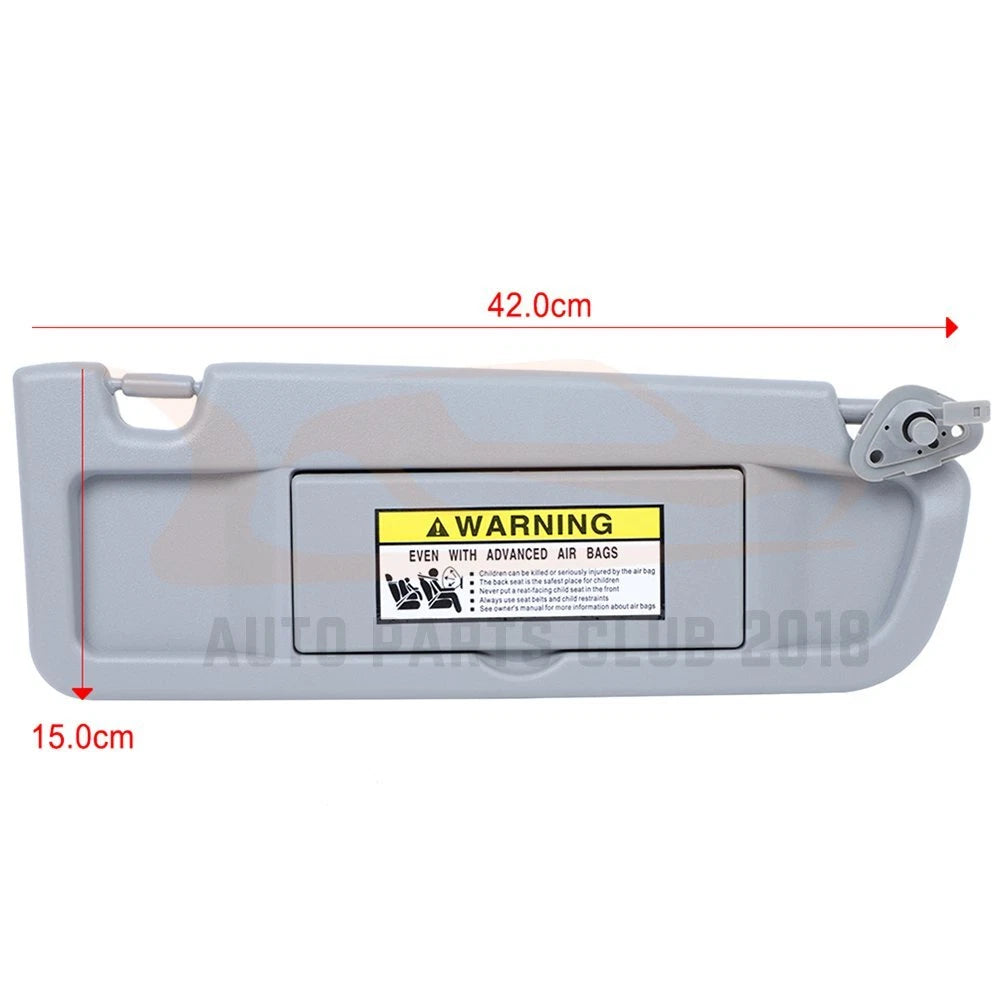 Right Sun Visor for Honda Civic EX Sedan 1.8L (2006–2008) Clear Gray