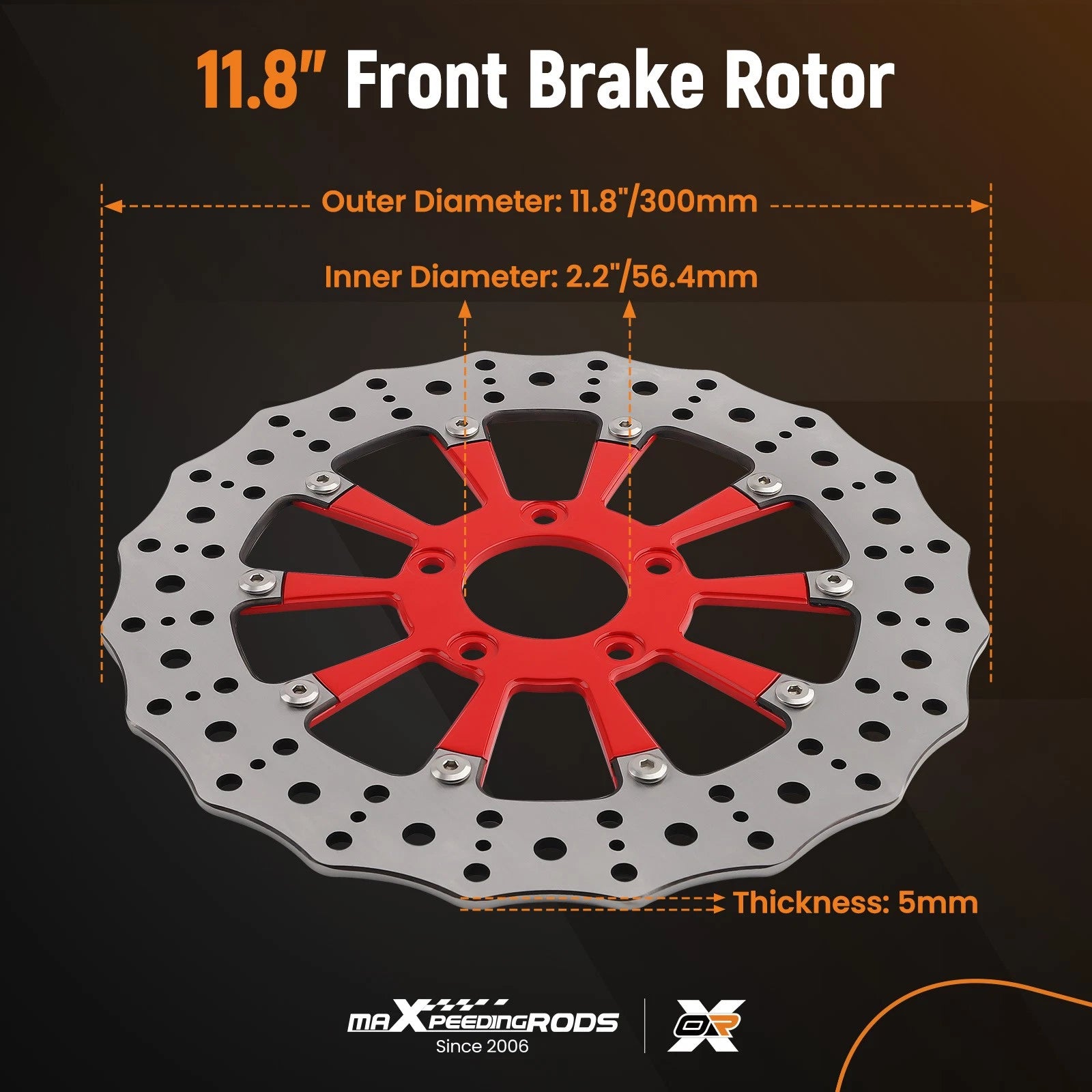 2PC 11.8'' Front Brake Rotor Disc for Harley-Davidson Trike (2009-2019)