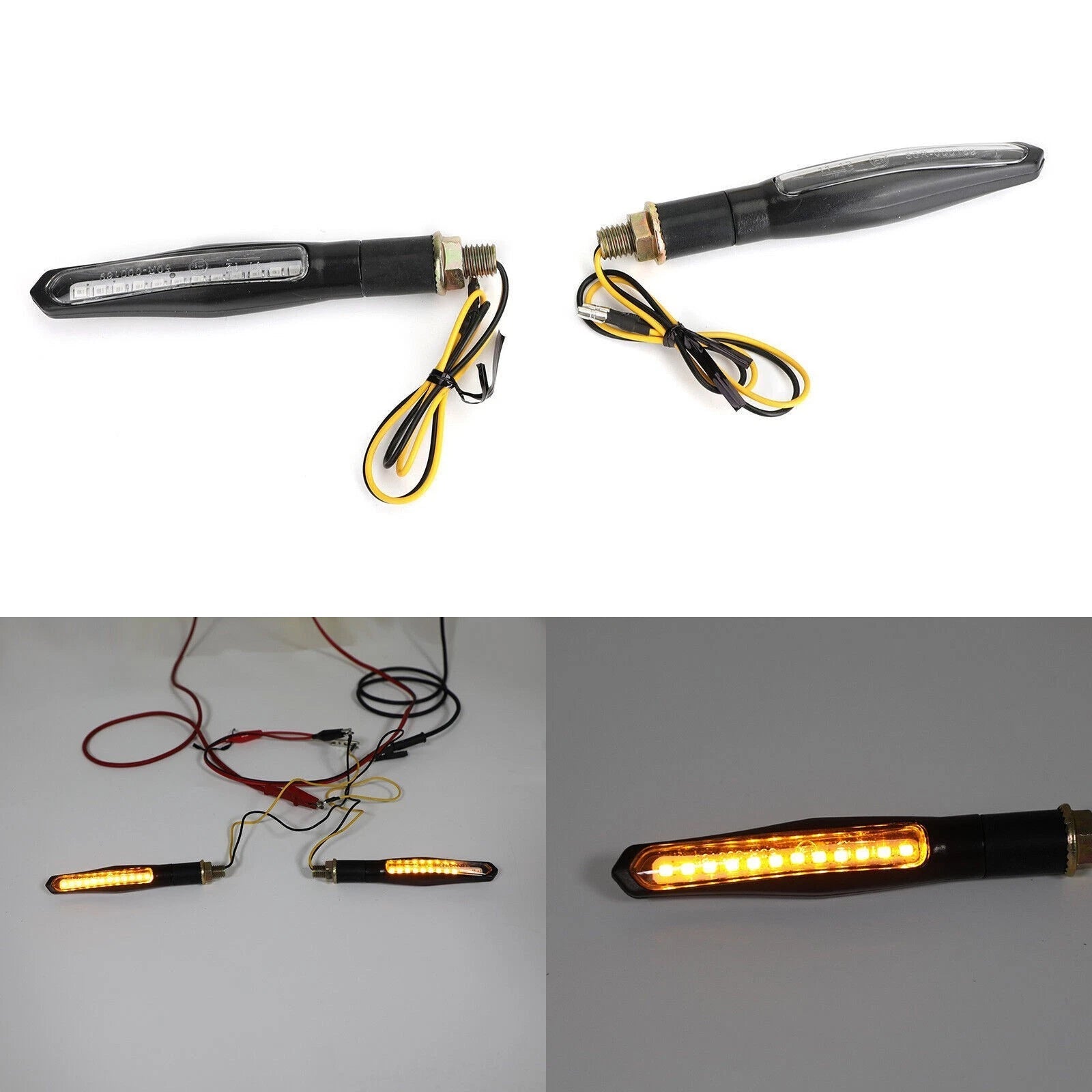2X M10 Sequential Flowing LED Turn Signal Indicator Lights for AV