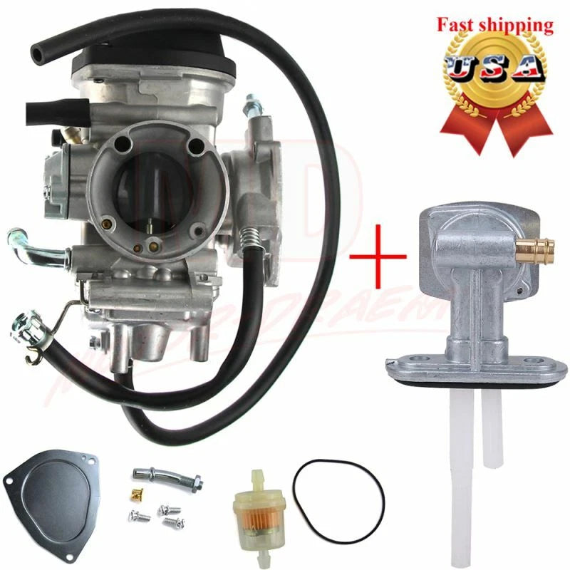 Carburetor with Gas Petcock Valve for Kawasaki KSF400 KFX400 (2003–2006)