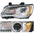 Set of 2 Halogen Headlights Assembly for Chrysler 300 (2011–2014) Chrome