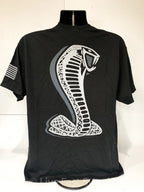 Ford Mustang Licensed T-Shirt Black with Shelby Cobra Snake Logo (2005–2026)