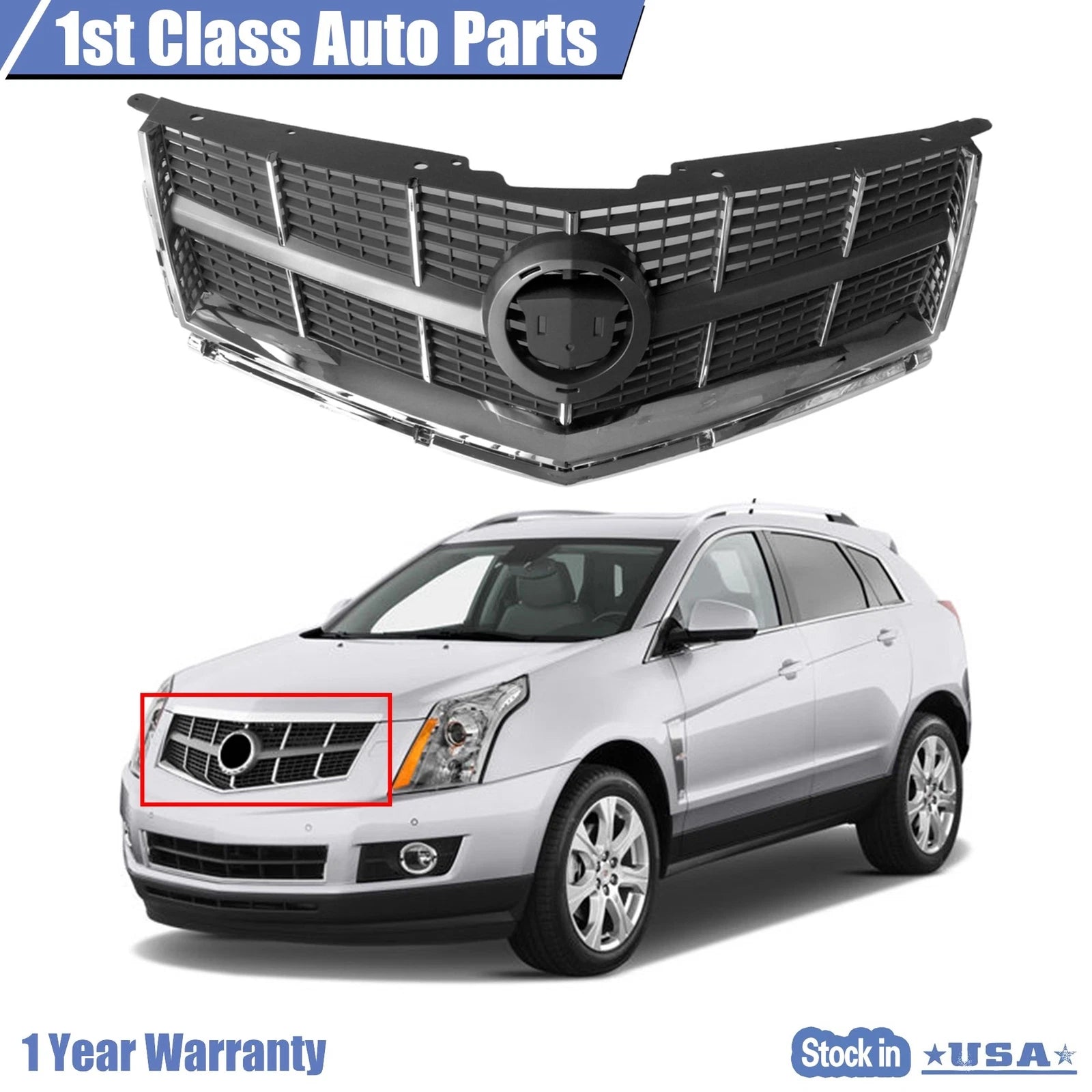 Front Bumper Upper Grille for Cadillac SRX (2010–2012)