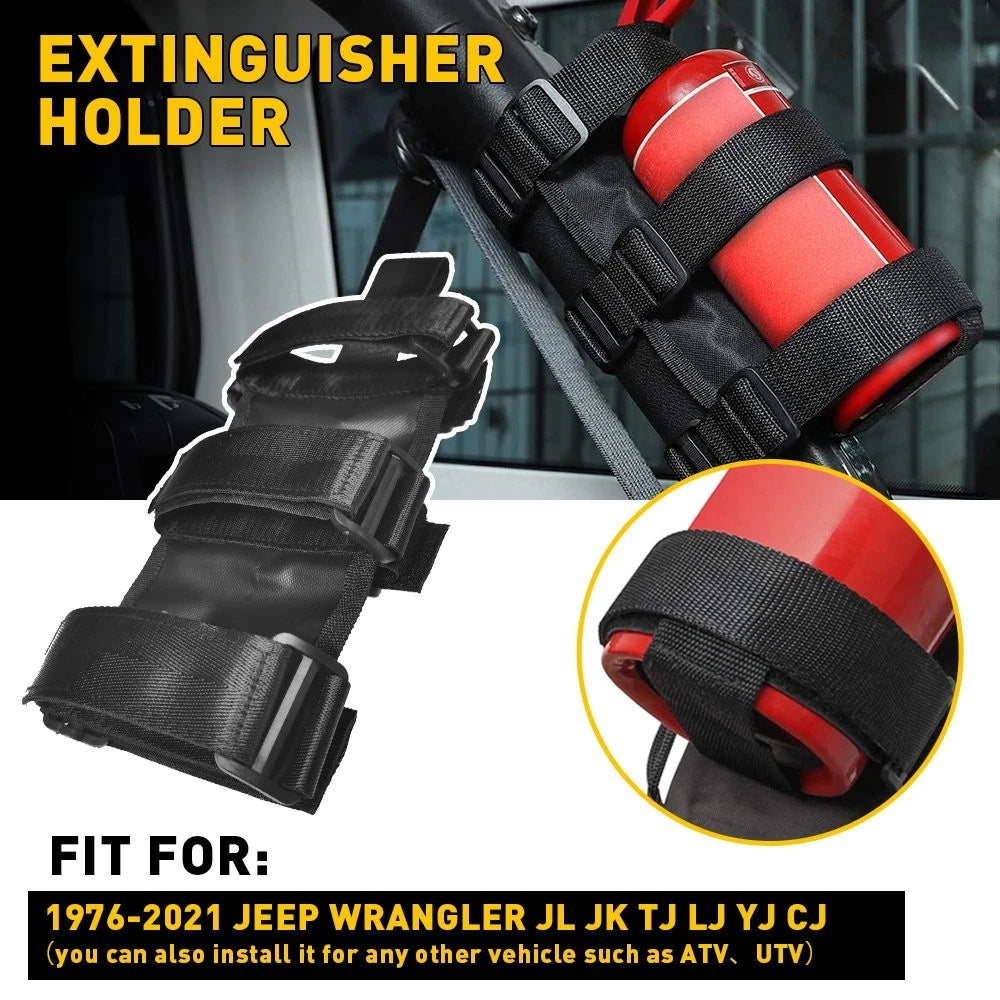 Fire Extinguisher Holder Strap for Jeep Wrangler TJ JK JL (1997–2018)