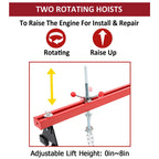 Engine Support Bar for Garages & Auto Repair Shop (1100 lbs)