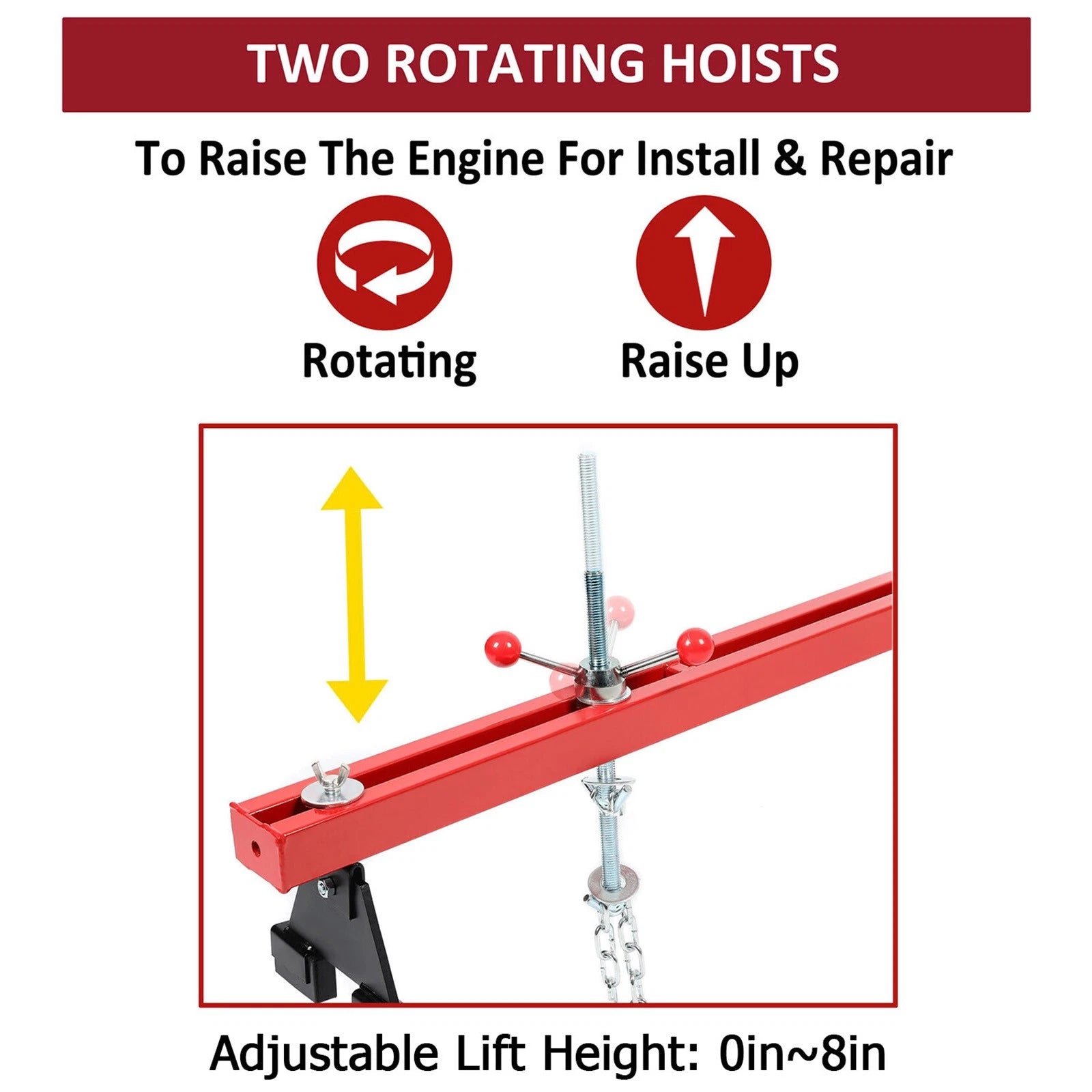 Engine Support Bar for Garages & Auto Repair Shop (1100 lbs)