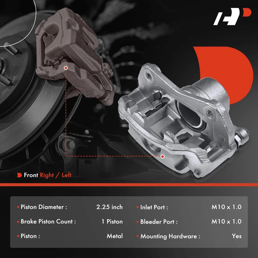 Pair Front Disc Brake Calipers for Hyundai Elantra (2009–2012) Kia Forte