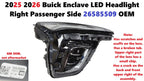 LED Headlight Right Passenger Side for Buick Enclave (2025–2026) 26585509