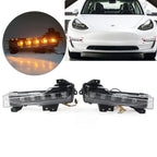 Set of 2 Fog Daytime Running DRL Turn Signal Lights for Tesla Model 3 (2017–2023) Model Y (2019–2024)