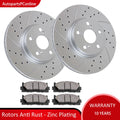 Front Drilled Slotted Brake Rotors and Pads Kit for Camry Avalon (2018–2023)