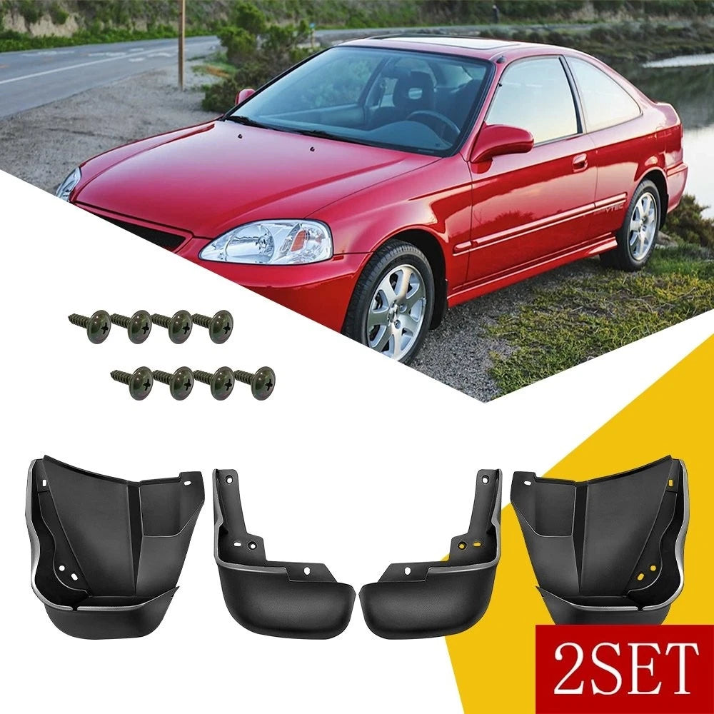 Set of 2 Mud Flaps for Honda Civic Coupe Sedan (1996–2000)