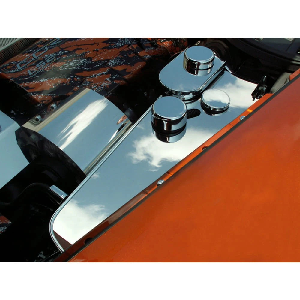 Polished Stainless Water Tank Cover with Caps for 2005–2013 Chevy Corvette