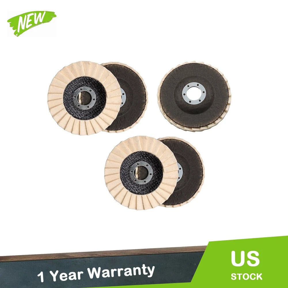 5 Pack Felt Flap Disc Abrasives for Automotive Use (4-1/2" × 7/8")