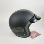 Open Face Helmet for Indian Motorcycle (3XL) - Bluetooth Compatible, Matte Black & Green