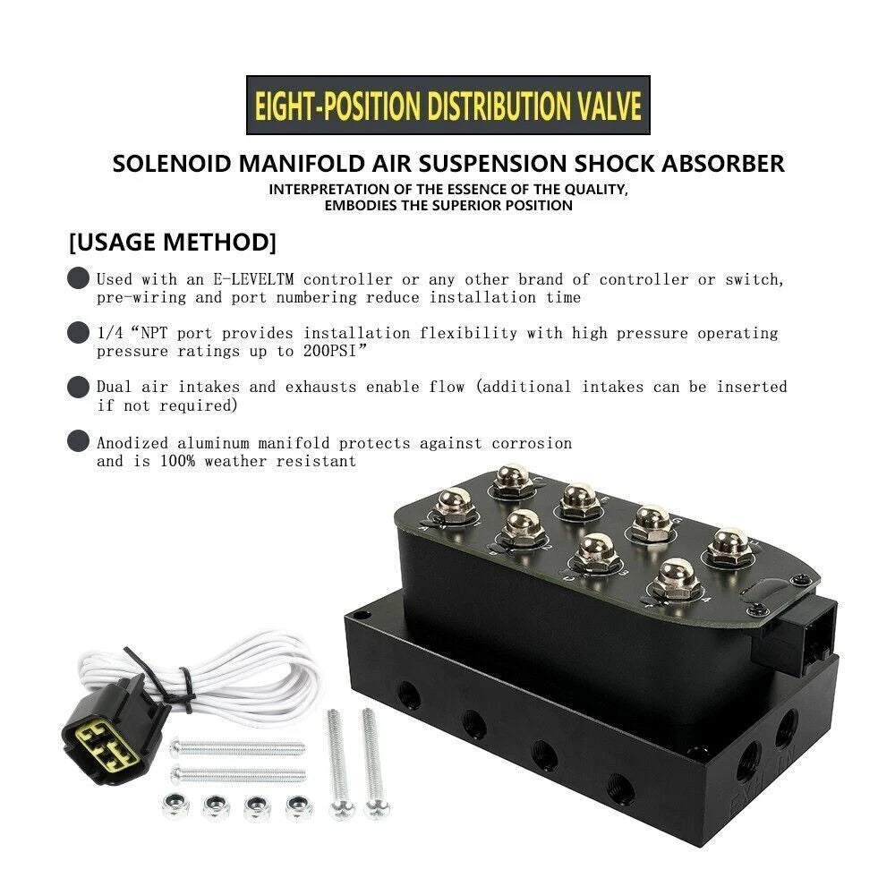 4-Corner Block Manifold Solenoid Valve for Air Suspension