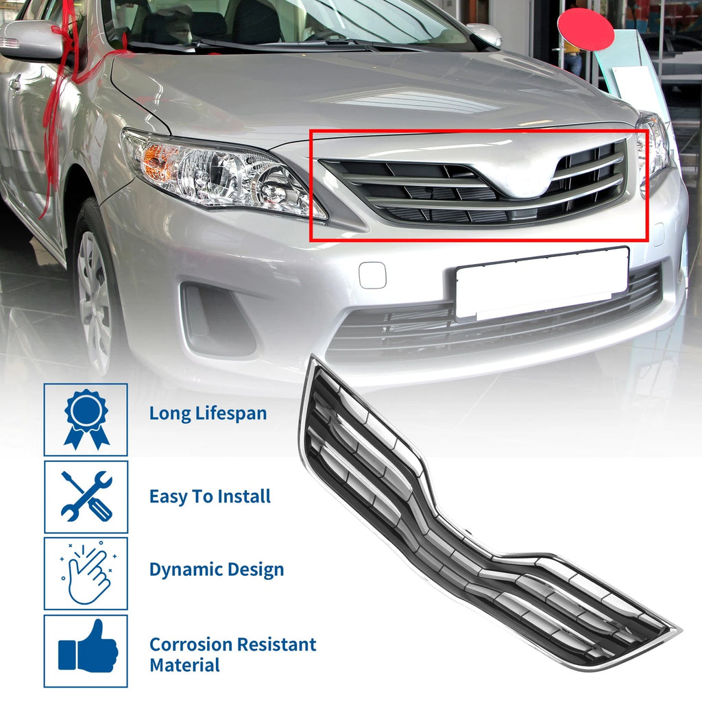Front Hood Bumper Grille for Toyota Camry (2010) Chrome Silver Black