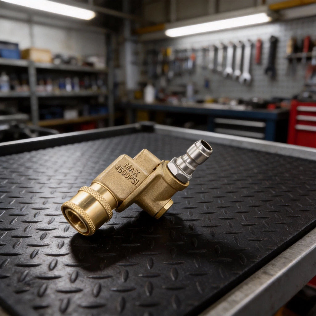 Pivoting Pressure Washer Coupler for 240 Degree Rotation (4500 PSI)