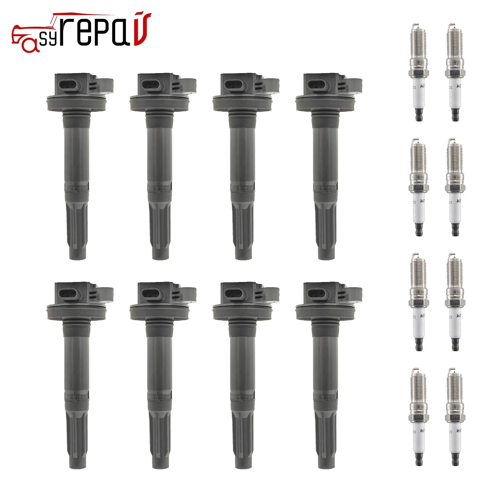 8X Ignition Coils + 8X Spark Plugs for Ford F-150 Mustang V8 (2011–2016)
