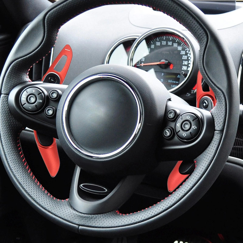 Pair Red Shift Paddle Extend Covers for BMW Mini Cooper 