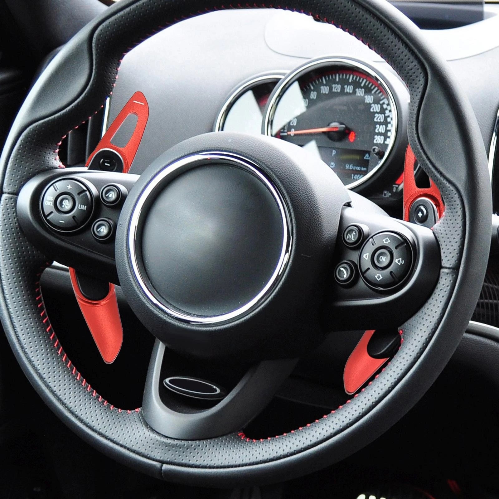 Pair Red Shift Paddle Extend Covers for BMW Mini Cooper 