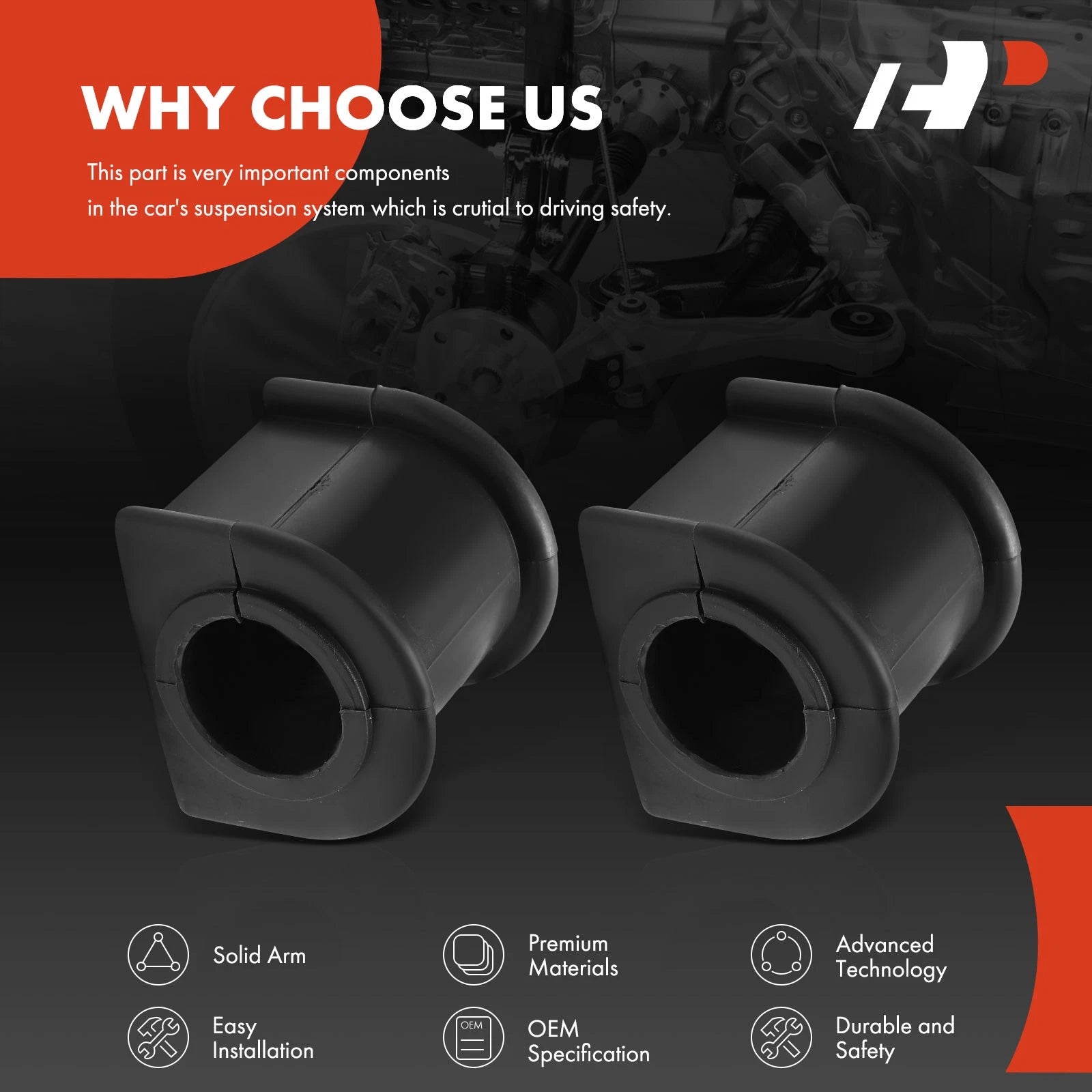 2X Stabilizer Bar Bushing for Jeep Grand Cherokee (1999-2021)