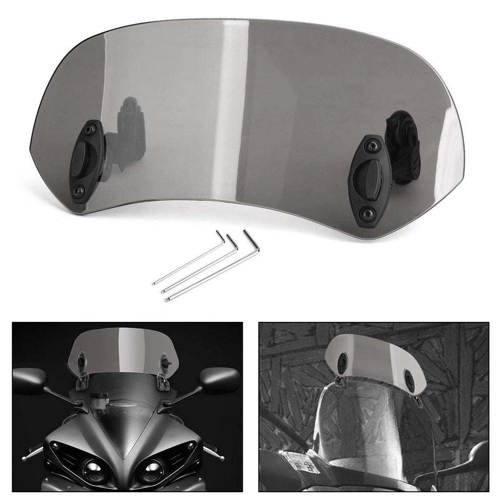 Adjustable Clip On Windshield Extension Spoiler for Motorcycle