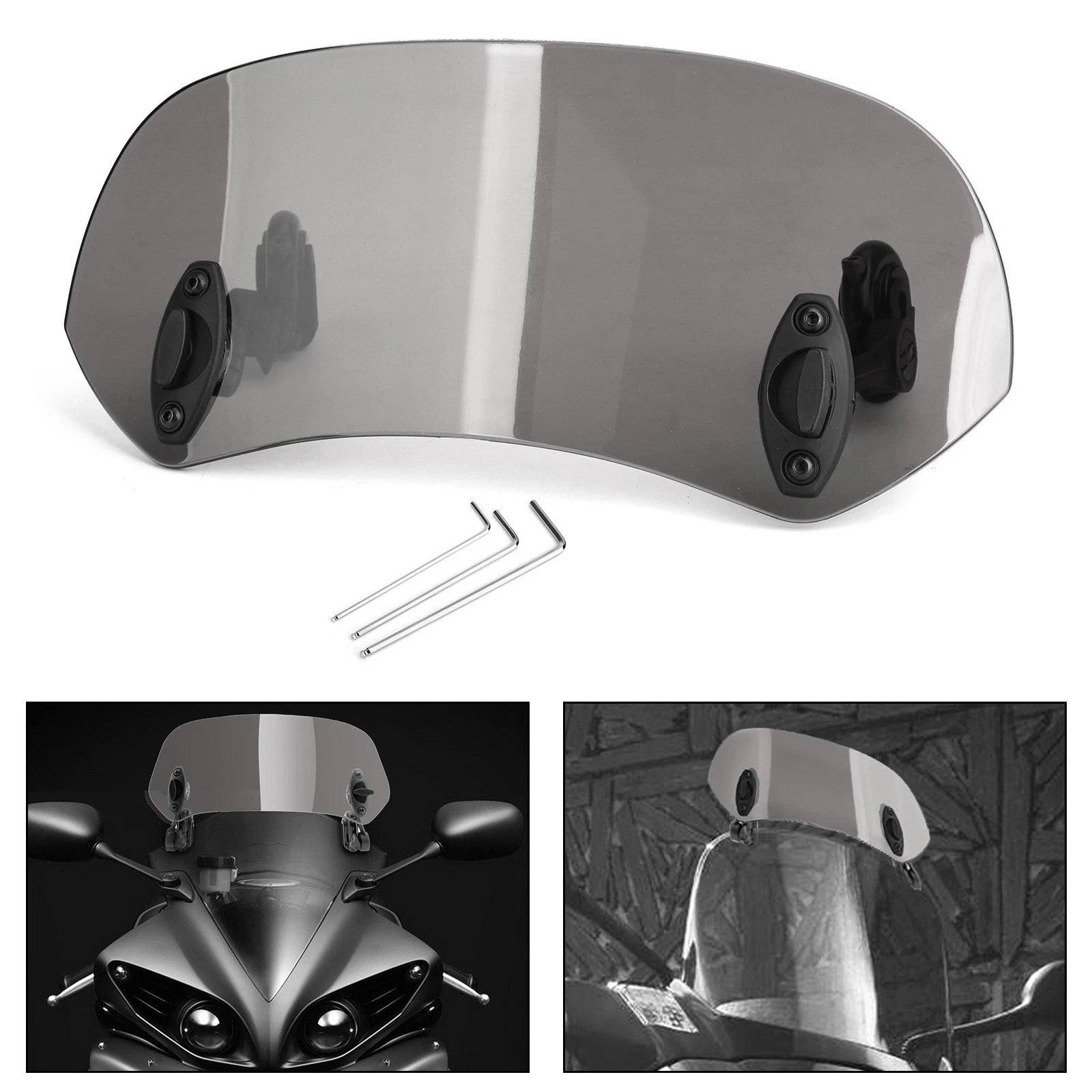 Adjustable Clip On Windshield Extension Spoiler for Motorcycle