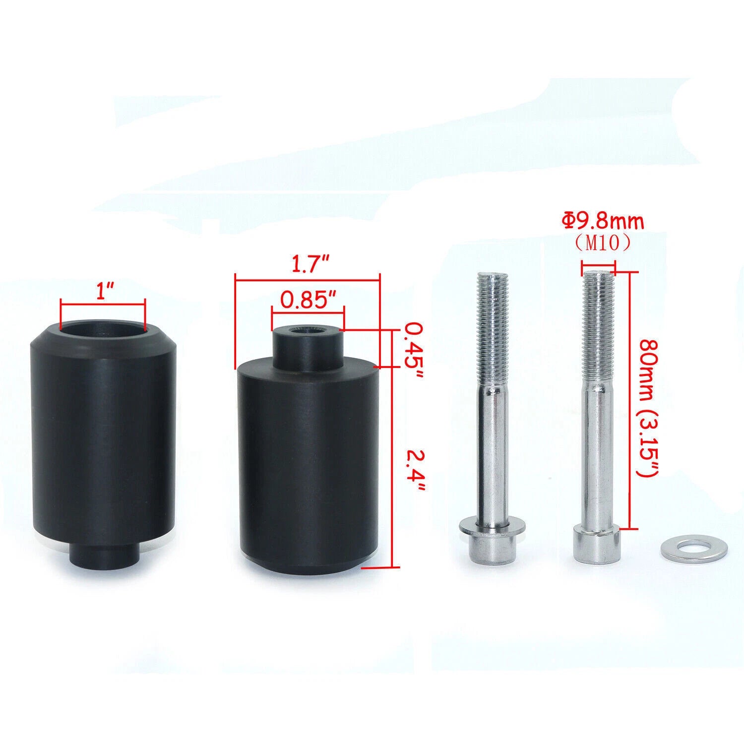 Set of 2 Motorcycle Crash Protectors for Yamaha FZ6/FZS600/FZ6N (2004–2012)