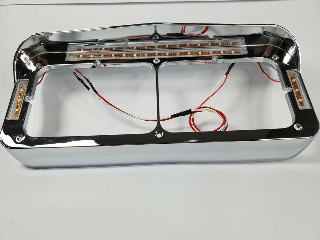 Headlight Bezel with Visor and Clear Lens LED Turn Signal for Dual 4x6 (2001–2007)