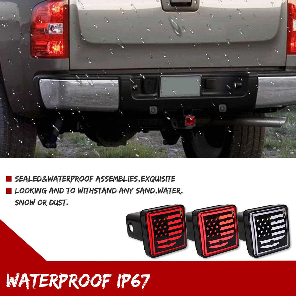Smoked Lens Red LED Brake Light for 2" Trailer Hitch Cover