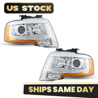 Halogen Headlight Projector Pair for Ford Expedition (2015–2017) w/Bulb
