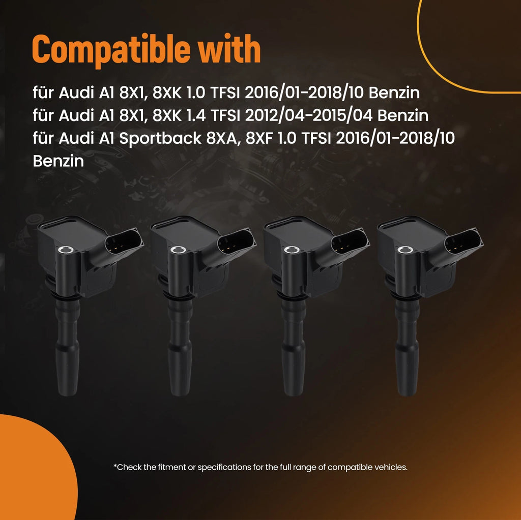 Ignition Coil Pack Set of 4 for Skoda Fabia Octavia Rapid Superb (2012–2020)