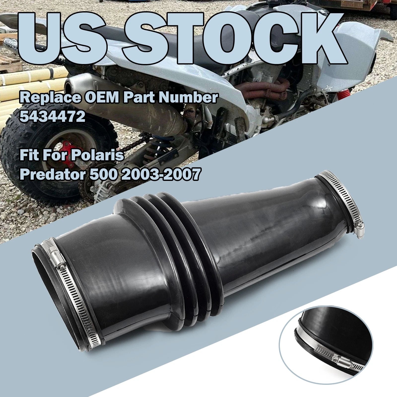 Air Box Intake Duct Tube Boot for Polaris Predator 500 (2003–2007) 5434472