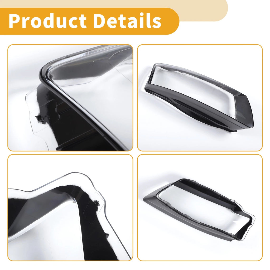 1 Pc Headlight Lens Cover for Audi A5 (2008–2012) Clear Black