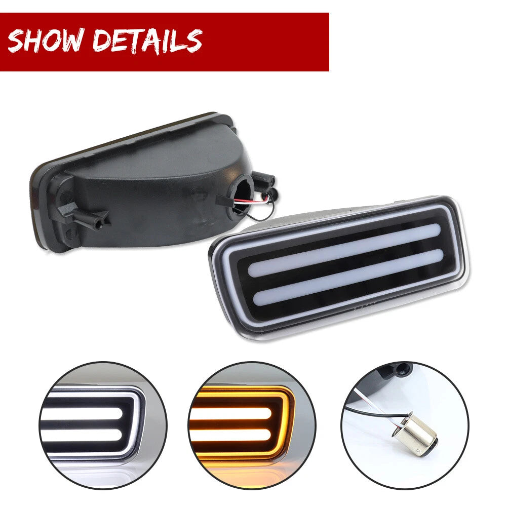 2PC Switchback LED Front Turn Signal Light for Chevy Camaro (1985–1992)