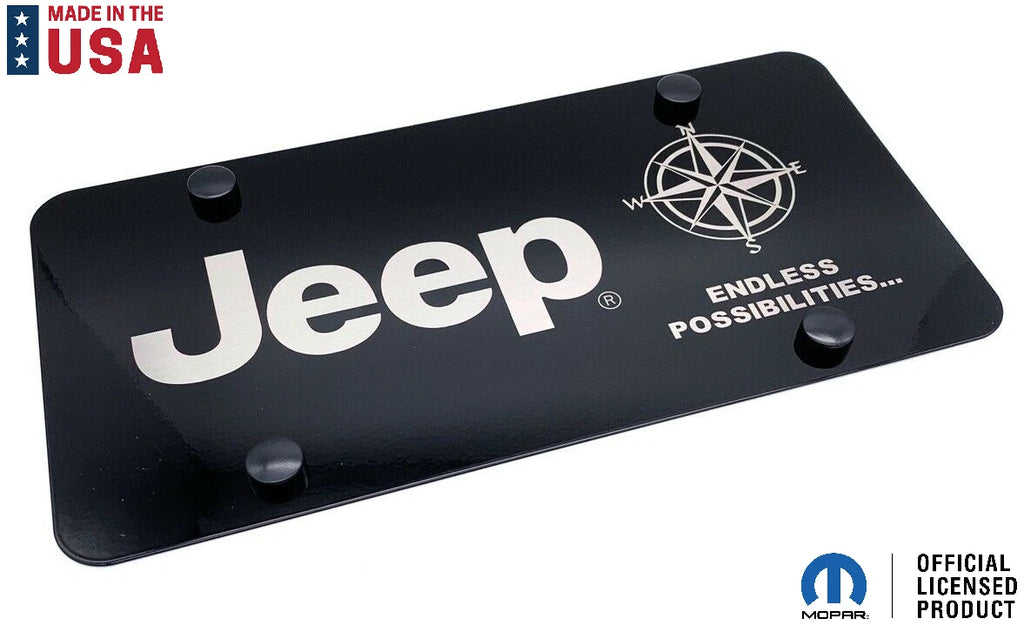 License Plate Frame Black Stainless Replacement for Jeep (2007–2017)
