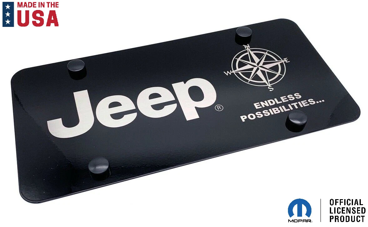 License Plate Frame Black Stainless Replacement for Jeep (2007–2017)