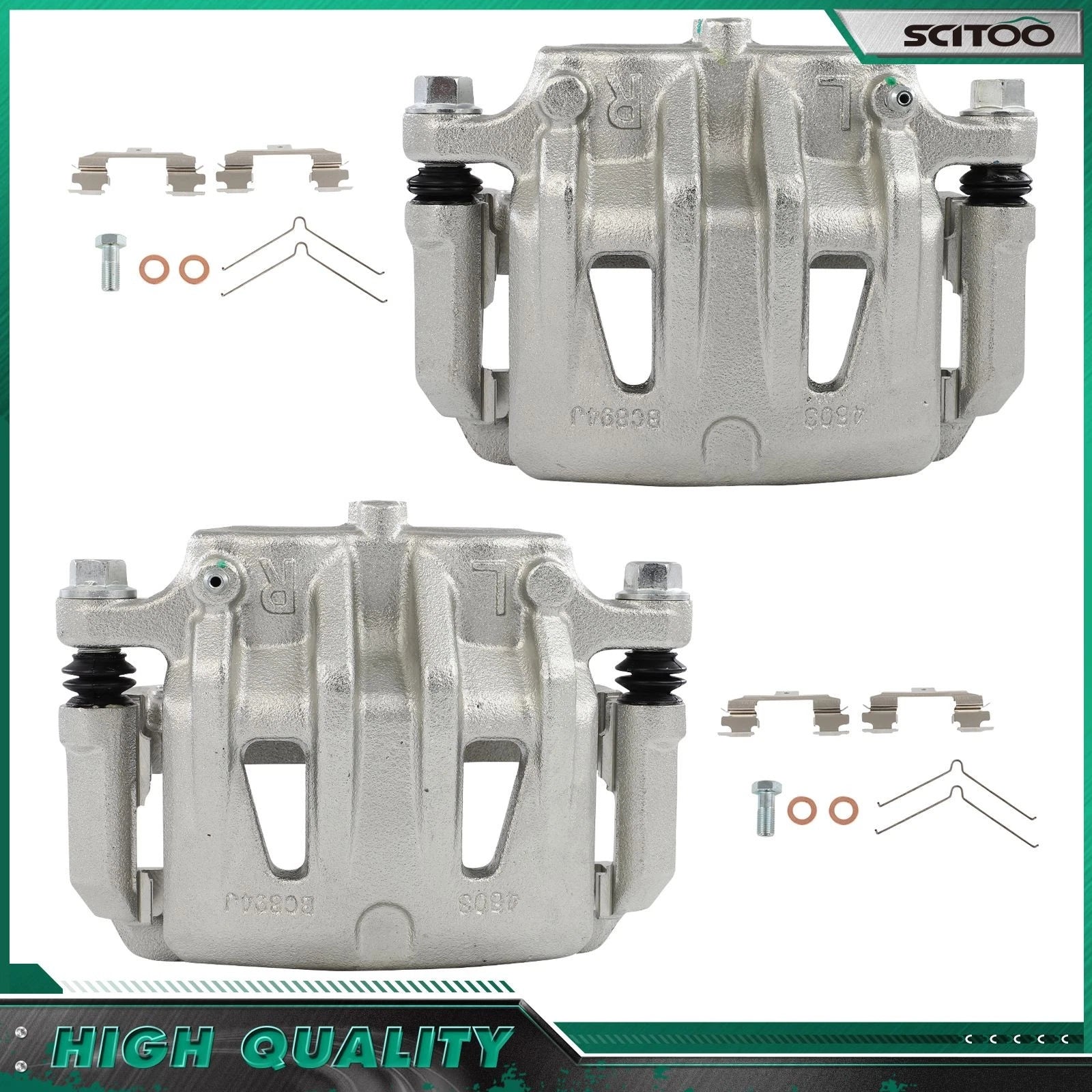 Front Pair Brake Calipers for Nissan Quest (2004–2009) 11-17 w/ Bracket