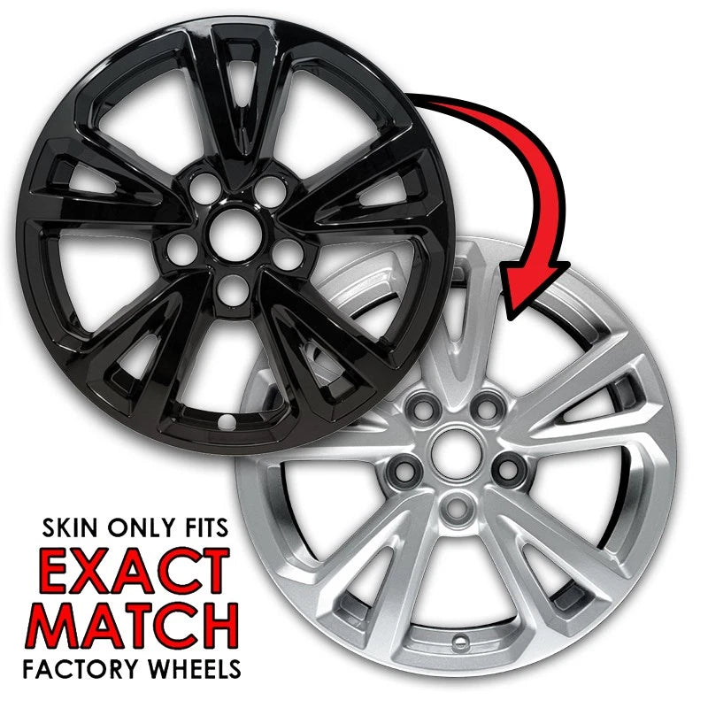 Wheel Skins Gloss Black 17 Inch Replacement for Chevy Equinox (2016–2017)